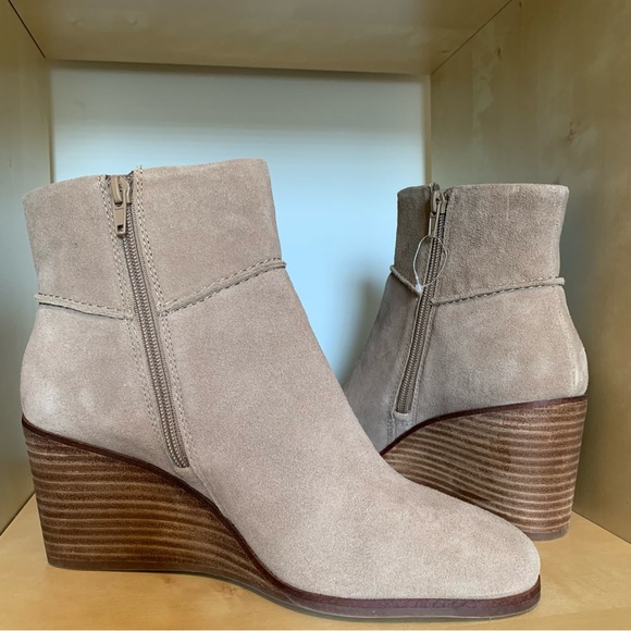 Lucky Brand LP-Zolinni Cow Split Suede Wedge Ankle Booties Size 9 - Picture 5 of 9